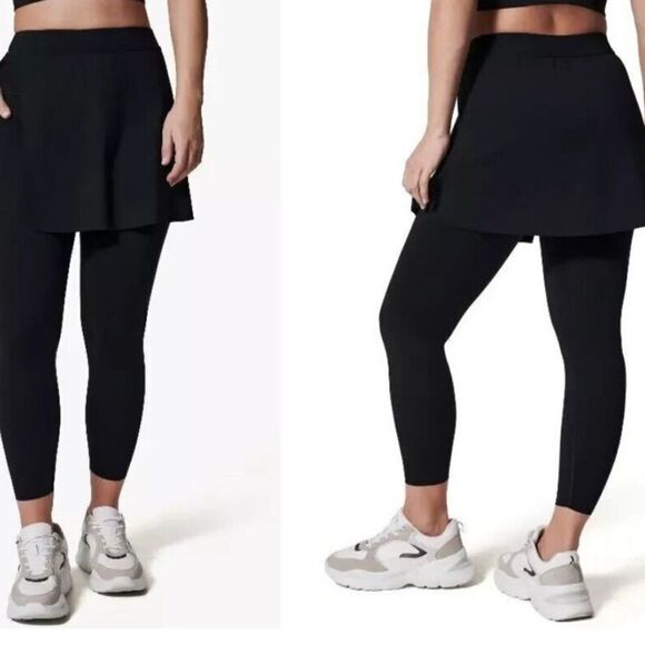 NWT Spanx Booty Boost Skirt Around 7/8 Leggings XS Very Black 50328R - Picture 1 of 5